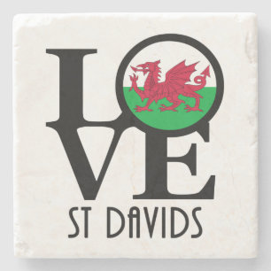 Dessous-de-verre En Pierre LOVE St Davids Pays de Galles