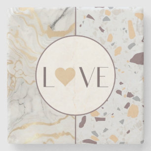 Dessous-de-verre En Pierre Love Terrazzo Dessous de verre en pierre de marbre