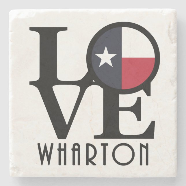 Dessous-de-verre En Pierre LOVE Wharton Texas (Devant)