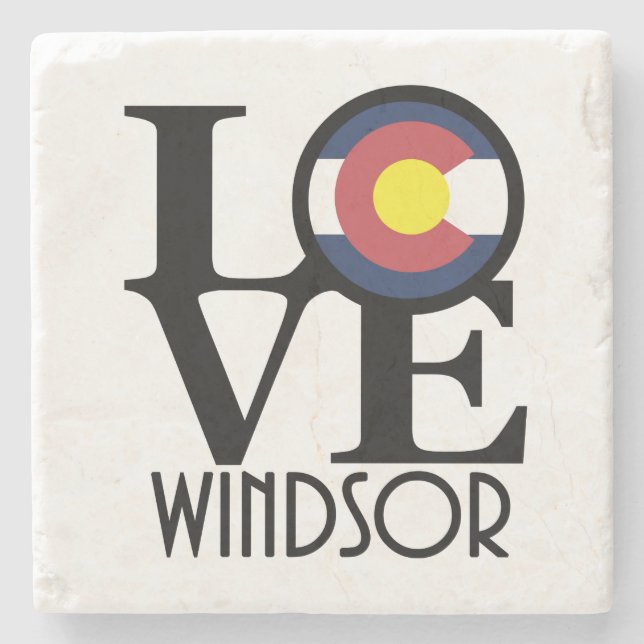 Dessous-de-verre En Pierre LOVE Windsor Colorado (Devant)