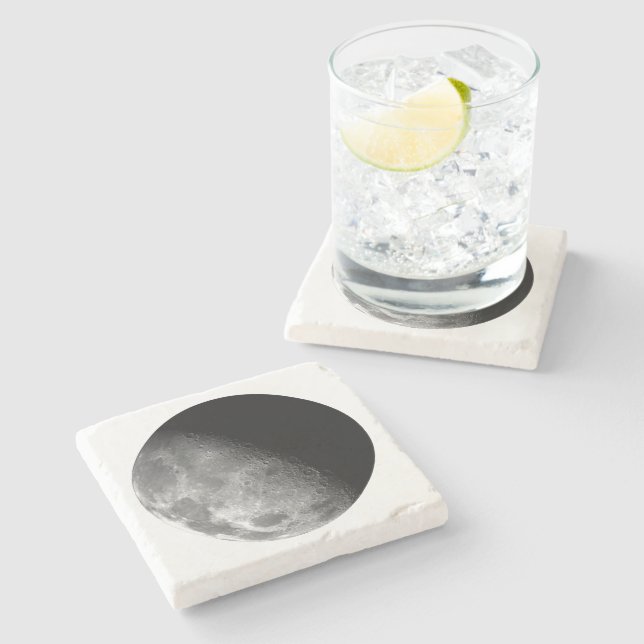 Dessous-de-verre En Pierre Lune (Côté)