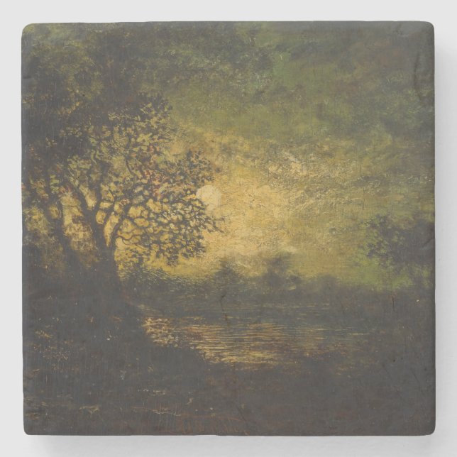 Dessous-de-verre En Pierre Lune (par Ralph Albert Blakelock) (Devant)