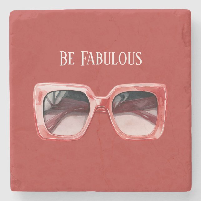 Dessous-de-verre En Pierre Lunettes de soleil rouges fabuleuses (Devant)