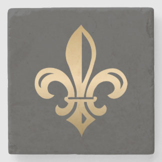 Dessous-de-verre En Pierre Luxueux Gold Fleur de Lis