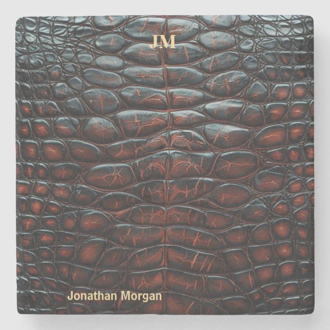 Dessous-de-verre En Pierre Luxury Executive Monogram Premium Leather  (Devant)
