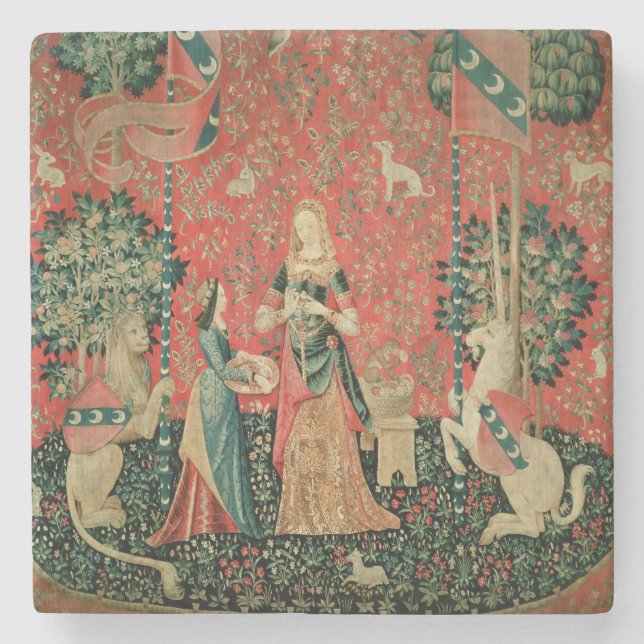 Dessous-de-verre En Pierre Madame et la licorne : 'Smell (Devant)