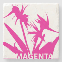 MAGENTA - Posavasos con Flor del paraíso en fucsia