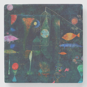 Dessous-de-verre En Pierre Magie de poisson de Paul Klee Peinture Abstraite A