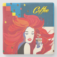 Magnifique femme de mode avec Coffee Cup Limestone