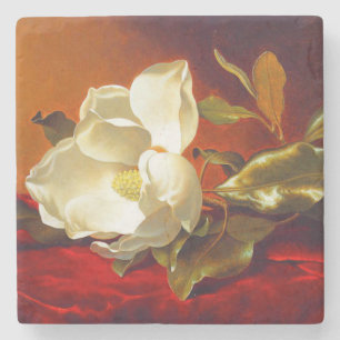 Dessous-de-verre En Pierre Magnolia sur Red Velvet Martin Johnson Heade