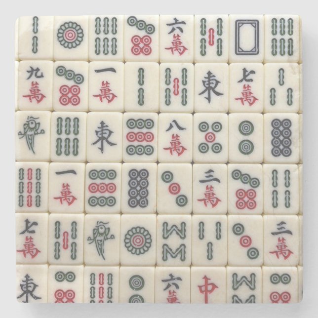 Dessous-de-verre En Pierre Mahjong Tiles (Devant)