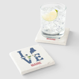 Dessous-de-verre En Pierre Maine US State Love