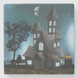 Dessous-de-verre En Pierre Maison de dessin d'Halloween très Cool