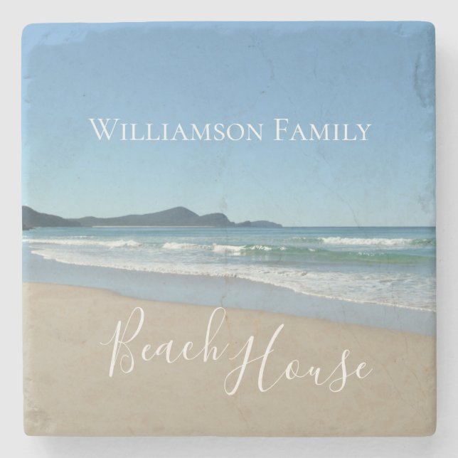 Dessous-de-verre En Pierre Maison de plage personnalisée (Devant)