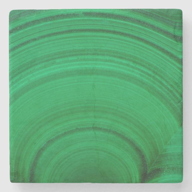 Dessous-de-verre En Pierre Malachite verte en gros plan (Devant)