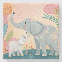 Maman éléphant et bébé