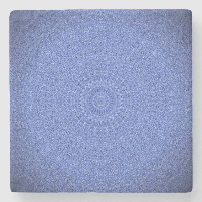 Dessous-de-verre En Pierre Mandala bleu (Devant)