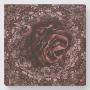 Dessous-de-verre En Pierre Mandala de rose 