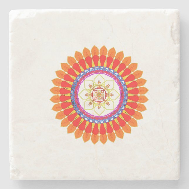 Dessous-de-verre En Pierre Mandala d'Euphorie Rythmique  (Devant)