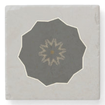 Mandala Kaleidoscope noir sur gris