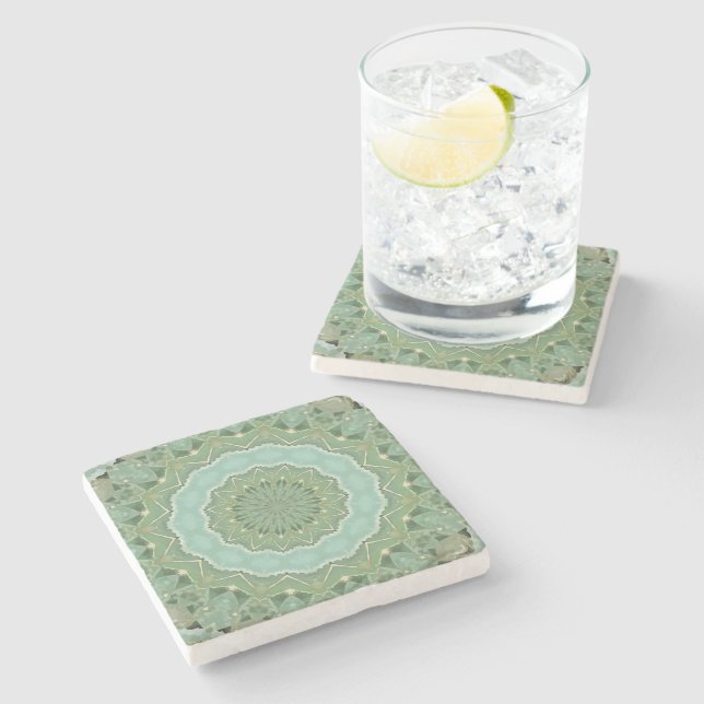 Dessous-de-verre En Pierre Mandala Succulent (Côté)