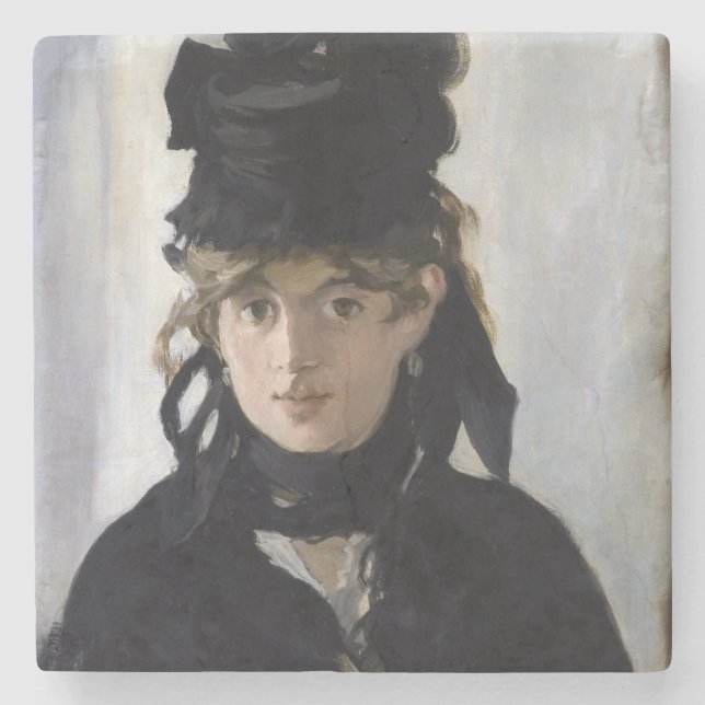 Dessous-de-verre En Pierre Manet - Berthe Morisot with a bouquet of violets (Devant)
