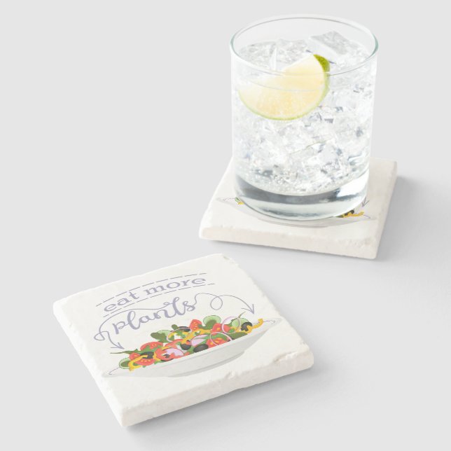 Dessous-de-verre En Pierre Mangez plus de plantes frais motivation salade let (Côté)