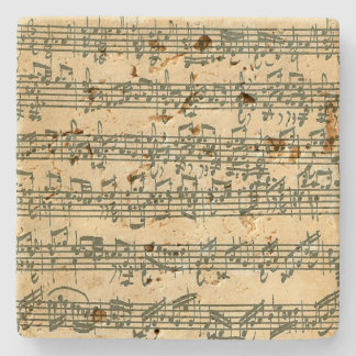 Dessous-de-verre En Pierre Manuscrit de musique de Bach Chaconne pour le