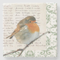 Manuscrit vintage de damassé de vert d'oiseau de