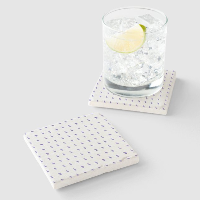 Dessous-de-verre En Pierre Marble Coaster - Purple Pattern (Côté)