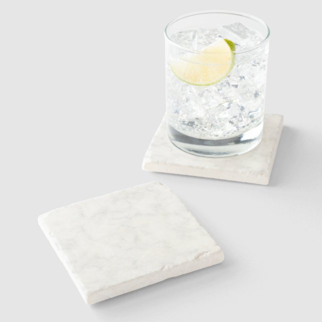 Dessous-de-verre En Pierre Marbre blanc classique de Carrare (Côté)