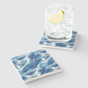 Dessous-de-verre En Pierre Marbre d'eau bleue