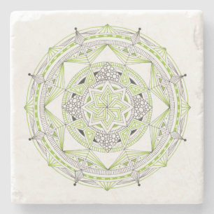 Dessous-de-verre En Pierre Marbre en pierre de dessous de verre avec Mandala