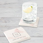 Dessous-de-verre En Pierre Marbre rose nom entreprise logo élégant moderne<br><div class="desc">Un imprimé en pierre de marbre rose comme arrière - plan. Personnalisez et ajoutez le logo,  le nom ou le texte de votre entreprise. Si vous le souhaitez sans texte,  utilisez votre touche back-space pour supprimer.</div>