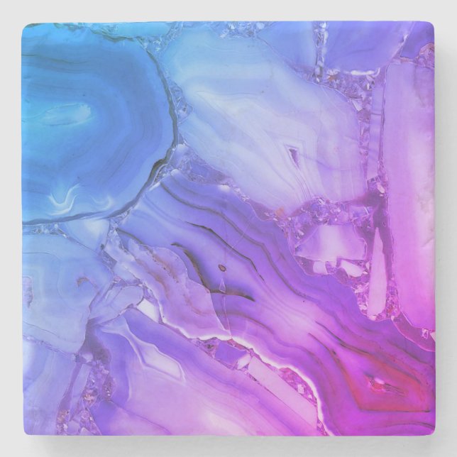 Dessous-de-verre En Pierre Marbre violet exotique (Devant)