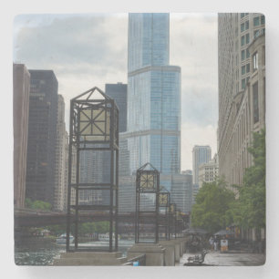 Dessous-de-verre En Pierre Marche de Chicago River