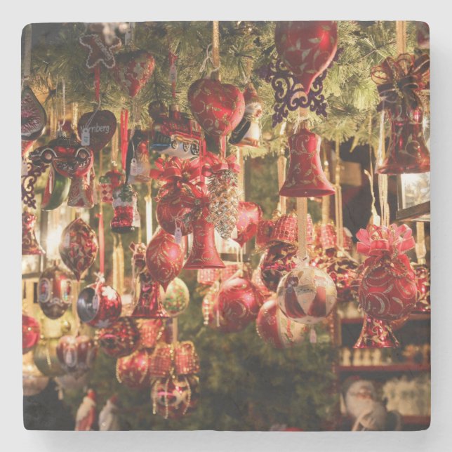 Dessous-de-verre En Pierre Marché de Noël (Devant)