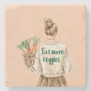 Dessous-de-verre En Pierre Marché de producteurs Peach Eat More Veggies