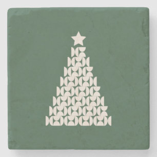 Dessous-de-verre En Pierre Marché d'hiver 07 Vintage Green Christmas Tree