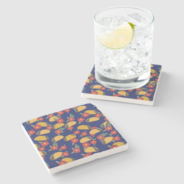 Dessous-de-verre En Pierre Mardi Taco Fiesta (Côté)