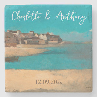Dessous-de-verre En Pierre Mariage Creative Village Sea Sky impressionniste