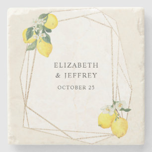 Dessous-de-verre En Pierre Mariage d'été Rustique Citrus Boho