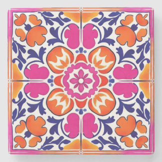 Dessous-de-verre En Pierre Mariage favorise talavera carreaux mexicains impri