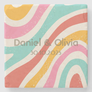 Dessous-de-verre En Pierre Mariage minimaliste coloré