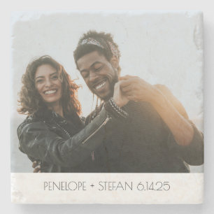 Dessous-de-verre En Pierre Mariage personnalisé photo Anniversaire Keepsaké