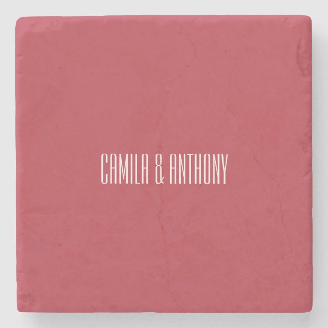 Dessous-de-verre En Pierre Mariage rouge (Devant)