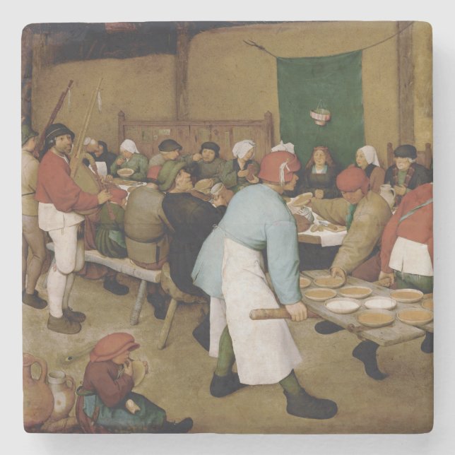 Dessous-de-verre En Pierre Mariage rural par Pieter Bruegel l'aîné (Devant)