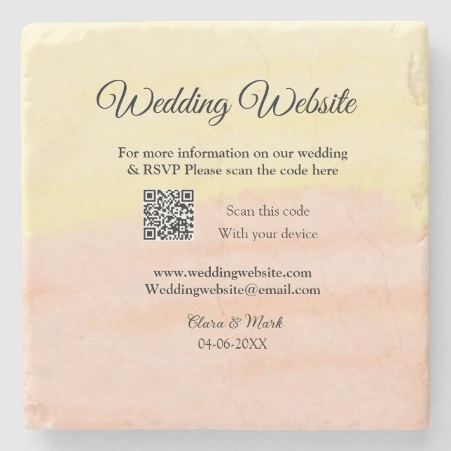 Dessous-de-verre En Pierre Mariage site web ajouter Q R code scanner ajouter  (Devant)