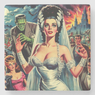 Dessous-de-verre En Pierre Mariée d'horreur vintage