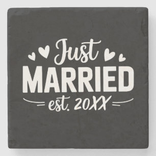 Dessous-de-verre En Pierre Mariés sur mesure Just Married Mariage Party Femme
